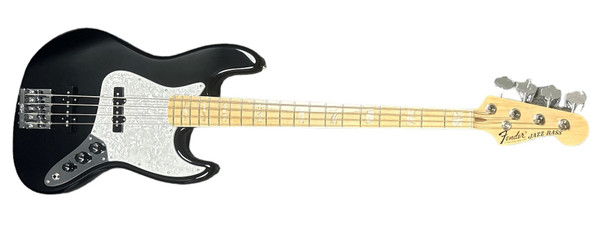 Fender USA Geddy Lee Jazz, Black Gloss w/ Maple 4 String Bass At Bass Central