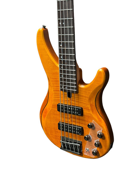 Yamaha TRBX 605FM 5-String Bass, Matte Amber 5 String Bass At Bass Central
