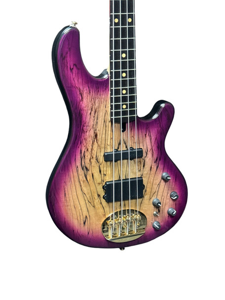 Lakland Skyline 44-02 Custom, Spalt Violet Burst 4 String At Bass Central