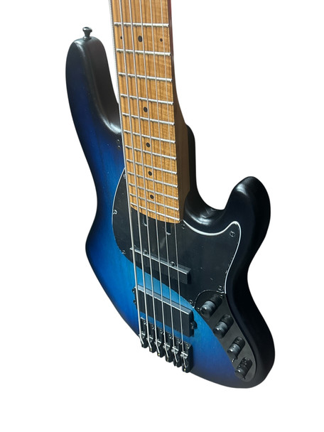 Sandberg Cal. TM-6 SuperLight, Blueburst Matte with Roasted Maple  6 String Bass At Bass Central