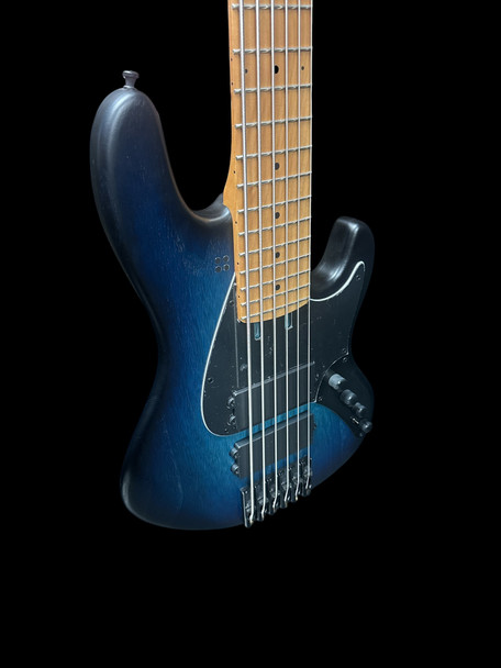 Sandberg Cal. TM2-6 SuperLight, Blueburst Matte with Roasted Maple  6 String Bass At Bass Central