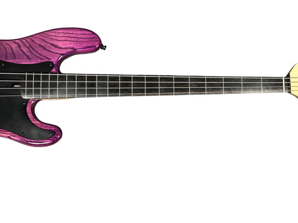 Lakland Skyline 44-64 GZ FRETLESS, Trans Purple/Lined Ebony/ Geezer Butler 4 String Bass At Bass Central