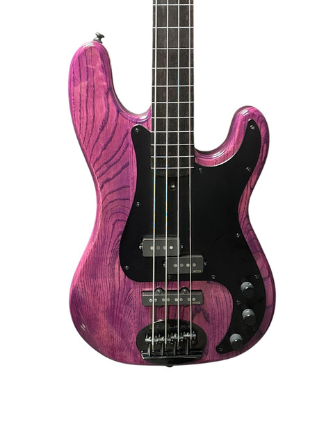 Lakland Skyline 44-64 GZ FRETLESS, Trans Purple/Lined Ebony/ Geezer Butler 4 String Bass At Bass Central