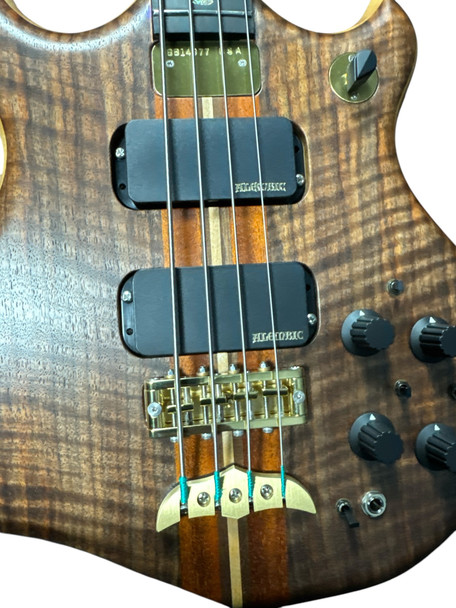 Alembic Stanley Clarke "Brown Bass", Flame Walnut  4 String Bass At Bass Central