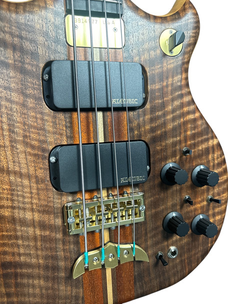 Alembic Stanley Clarke "Brown Bass", Flame Walnut  4 String Bass At Bass Central