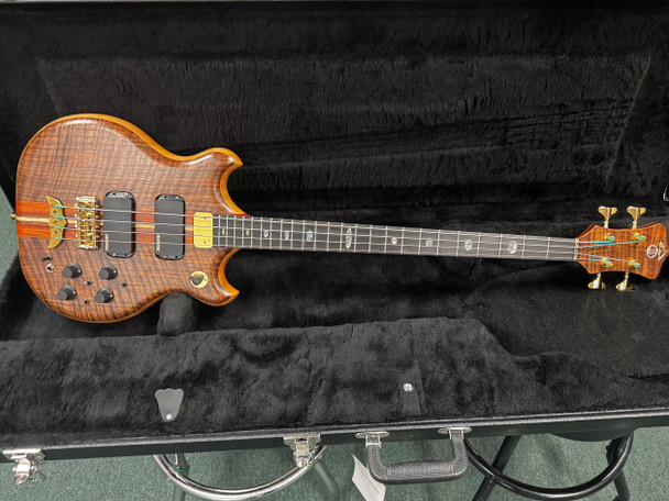 Alembic Stanley Clarke "Brown Bass", Flame Walnut  4 String Bass At Bass Central