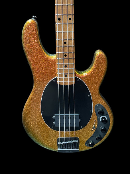 Ernie Ball Musicman Dark Ray Gold Bar Bass Guitar At Bass Central