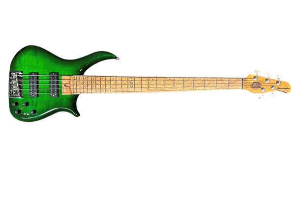US Masters Trans Green/Maple Used 5 String Bass At Bass Central