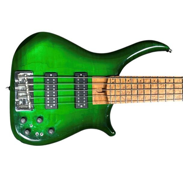 US Masters Trans Green/Maple Used 5 String Bass At Bass Central