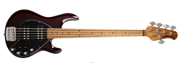 Ernie Ball Music Man StingRay 5 HH Special, Translucent Oxblood / Roasted Maple *ON ORDER ETA  April 2026