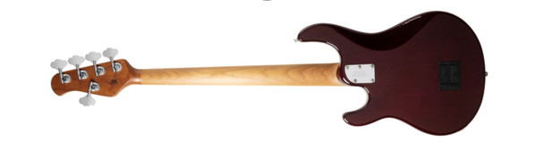 Ernie Ball Music Man StingRay 5 H Special, Translucent Oxblood 5 String Bass At Bass Central