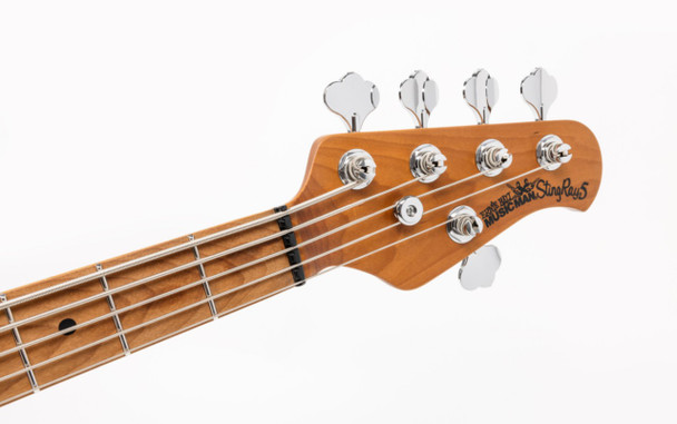 Ernie Ball Music Man StingRay 5 H Special, Translucent Oxblood 5 String Bass At Bass Central
