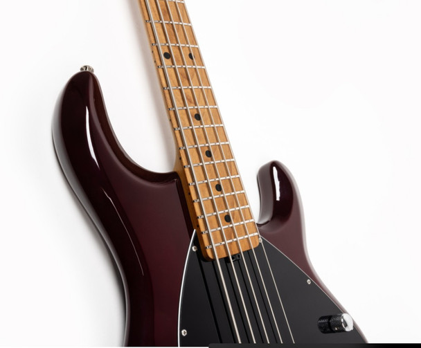 Ernie Ball Music Man StingRay 5 H Special, Translucent Oxblood 5 String Bass At Bass Central
