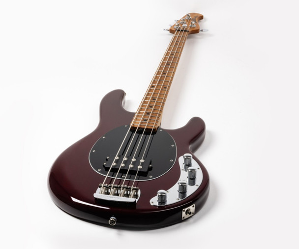 Ernie Ball Music Man StingRay 4 H Special, Translucent Oxblood 4 String Bass At Bass Central
