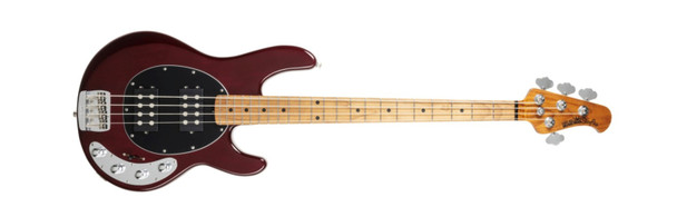 Ernie Ball Music Man StingRay 4 HH Special, Translucent Oxblood  4 String Bass At Bass Central