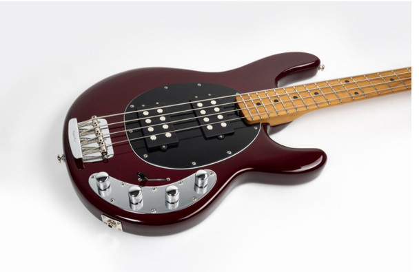 Ernie Ball Music Man StingRay 4 HH Special, Translucent Oxblood  4 String Bass At Bass Central