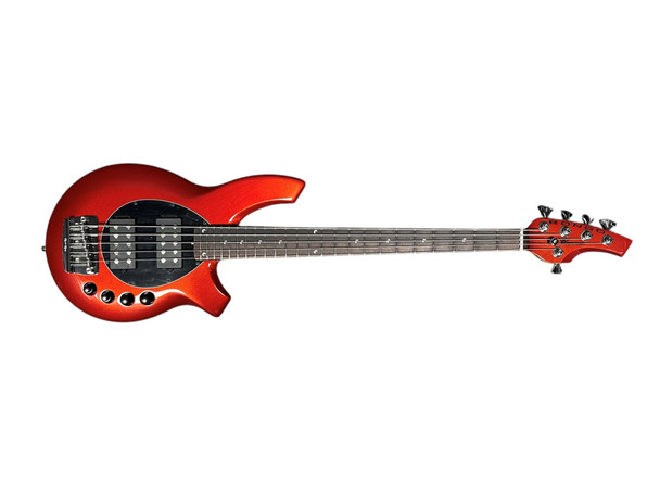 Ernie Ball Music Man Bongo 5 HH, Blood Orange / Rosewood  5 String bass At Bass Central