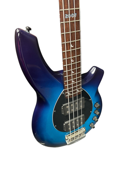 Ernie Ball Music Man Bongo 4 HH/Piezo, LTD 2007 Blue Dawn 4 String Bass At Bass Central