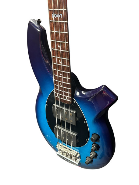 Ernie Ball Music Man Bongo 4 HH/Piezo, LTD 2007 Blue Dawn 4 String Bass At Bass Central