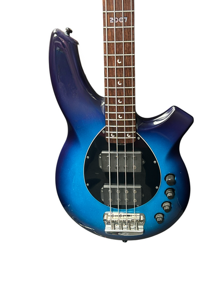 Ernie Ball Music Man Bongo 4 HH/Piezo, LTD 2007 Blue Dawn 4 String Bass At Bass Central