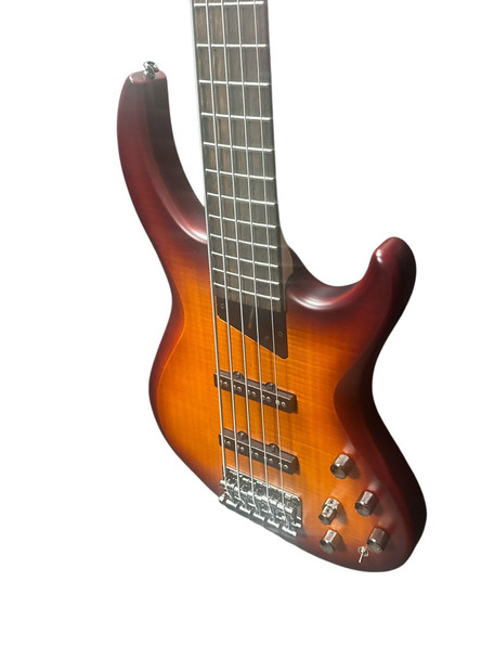 MTD Kingston Saratoga 5 Deluxe (V2), Deep Cherry Burst /Laurel  5 String Bass At Bass Central