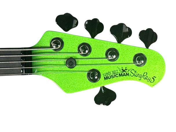 Ernie Ball Music Man StingRay 5 H Special, Kiwi Green / Ebony 5 String Bass At Bass Central