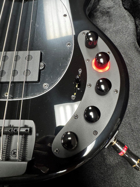 Ernie Ball Music Man StingRay 4 "DarkRay", Obsidian Black / Ebony 4 String Bass At Bass Central