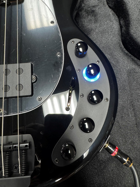 Ernie Ball Music Man StingRay 4 "DarkRay", Obsidian Black / Ebony 4 String Bass At Bass Central