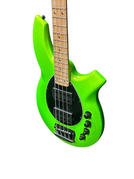 Ernie Ball Music Man Bongo 4 HH, Mantis Green / Maple 4 String Bass At Bass Central