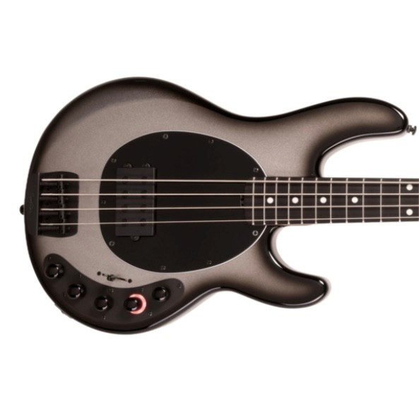 Ernie Ball Music Man StingRay 4 "DarkRay", NEW COLOR Silverburst/ Ebony  4 String Bass At Bass Central