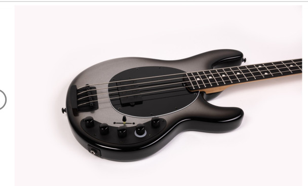 Ernie Ball Music Man StingRay 4 "DarkRay", NEW COLOR Silverburst/ Ebony  4 String Bass At Bass Central