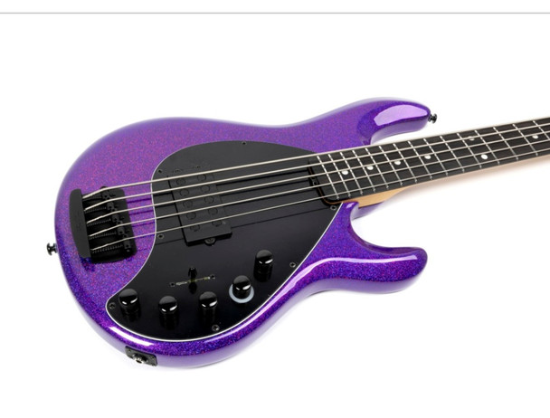 Ernie Ball Music Man StingRay 5 "DarkRay", NEW COLOR Plasma Purple / Ebony 5 String Bass At Bass Central