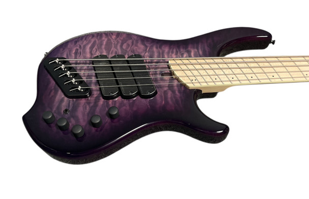 Dingwall, Combustion, 5 string, fanned frets, sheldon dingwall, ultra violet maple, emg