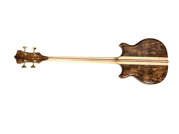 Alembic Stanley Clarke Sign Deluxe, Walnut/ Ebony / Red Side LED's 4 String Bass At Bass Central