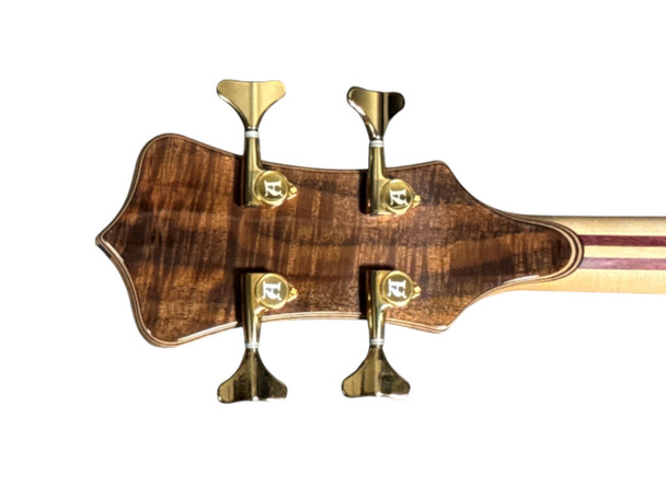 Alembic Stanley Clarke Sign Deluxe, Walnut/ Ebony / Red Side LED's 4 String Bass At Bass Central