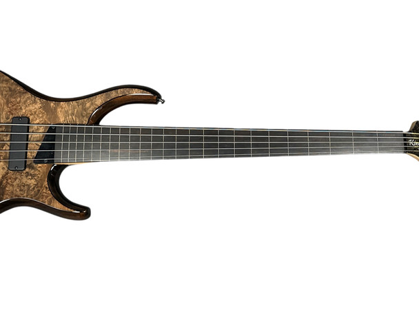 MTD Kingston KZX 5 (V1) FRETLESS LINED Mocha / Ebanol, USA Bartolini  5 String Bass At Bass Central