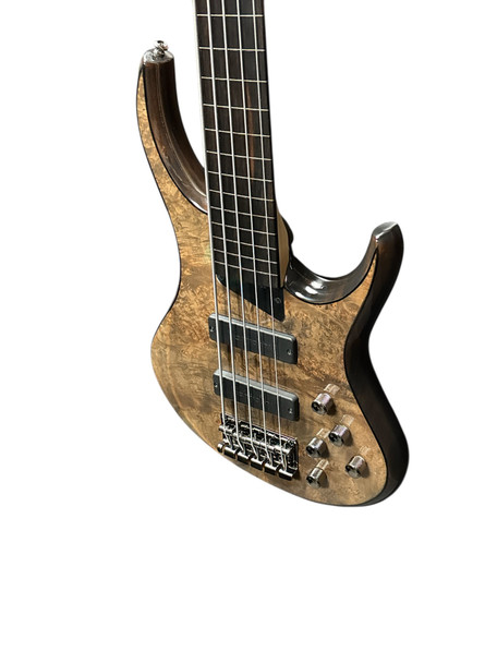 MTD Kingston KZX 5 (V1) FRETLESS LINED Mocha / Ebanol, USA Bartolini  5 String Bass At Bass Central