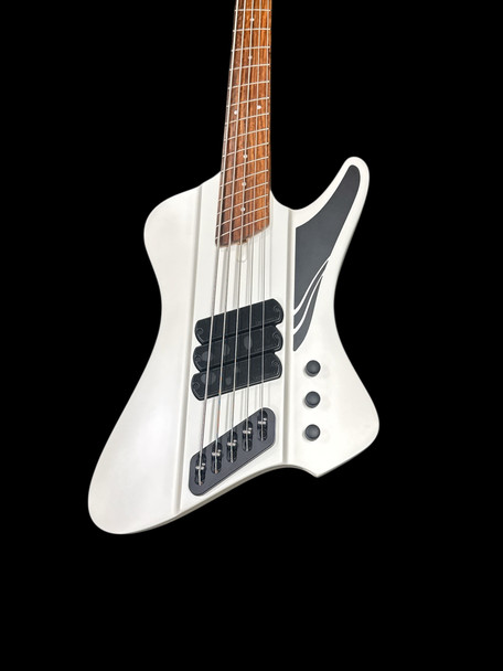 Dingwall D-Roc 5, Ducati White/ Pau Ferro 5 String Bass At Bass Central