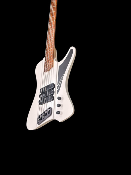Dingwall D-Roc 5, Ducati White/ Pau Ferro 5 String Bass At Bass Central