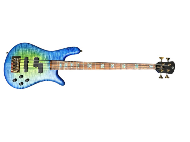 Spector USA NS-2, Custom Matte Green-Blue Burst 4 String Bass At Bass Central