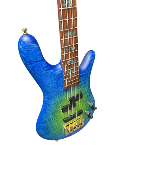Spector USA NS-2, Custom Matte Green-Blue Burst 4 String Bass At Bass Central
