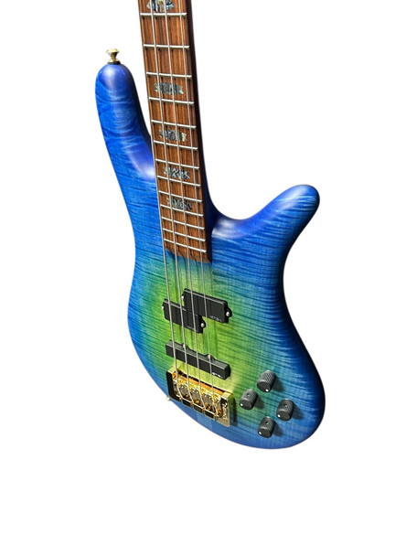 Spector USA NS-2, Custom Matte Green-Blue Burst 4 String Bass At Bass Central