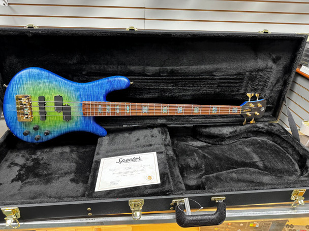 Spector USA NS-2, Custom Matte Green-Blue Burst 4 String Bass At Bass Central