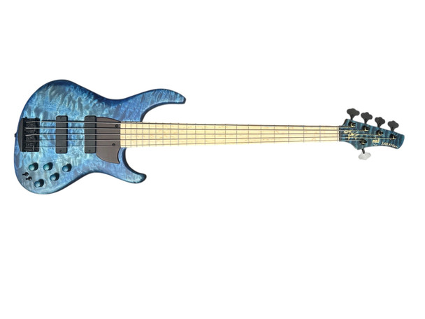 MTD Norm Stockton Sign (USA), Blue / Birdseye Maple  5 String Bass At Bass Central