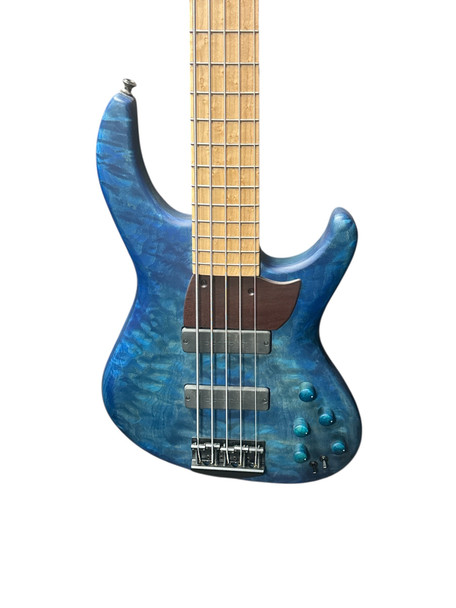 MTD Norm Stockton Sign (USA), Blue / Birdseye Maple  5 String Bass At Bass Central