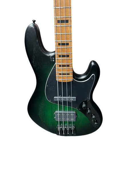 Sandberg Cal. TM-4 Superlight, Green Burst with Roasted Maple/ Roasted BEM FB 4 String Bass At Bass Central