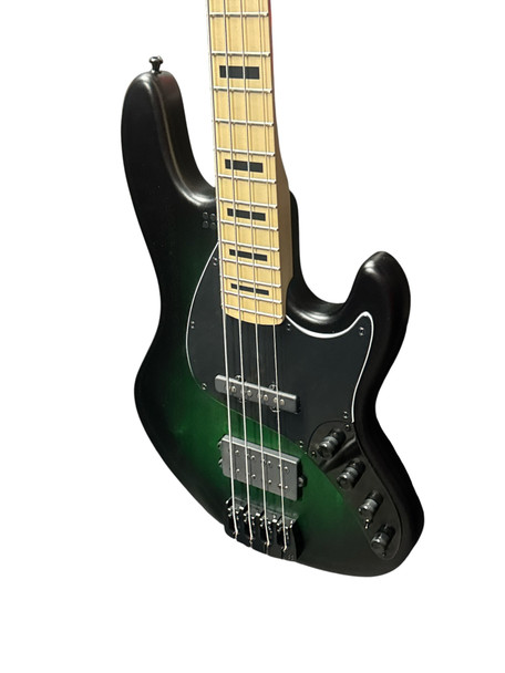 Sandberg Cal. TM-4 Superlight, Green Burst with Maple Neck/ Maple FB, Black Blocks  4 String Bass At Bass Central