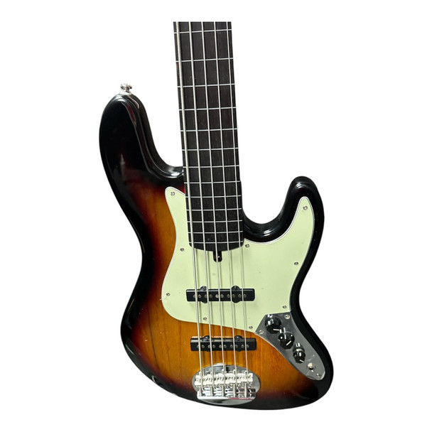 Lakland Skyline 55-60 FRETLESS 3TSB / L Fretless  lined Ebony 5 String Bass At Bass Central