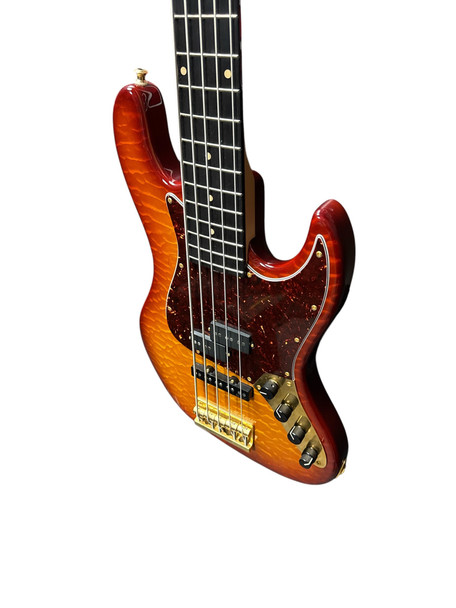 Sadowsky NYC 5, Honeyburst Flame, Ebony Fingerboard 5 String Bass At Bass Central