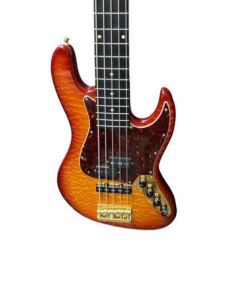 Sadowsky NYC 5, Honeyburst Flame, Ebony Fingerboard 5 String Bass At Bass Central